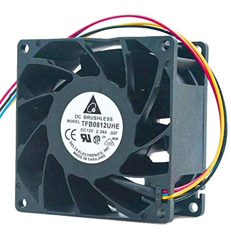 Delta DC Fan TFB0812UHE 8CM 2.34A 12v 80 * 80 * 38mm Axial Cooling Fan (8000 RPM)