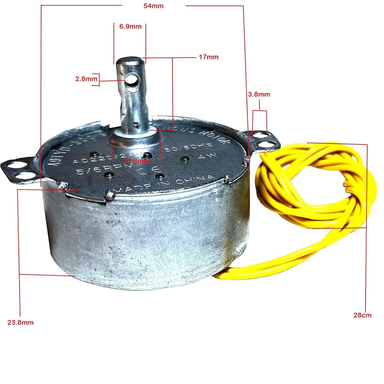 1PCS Synchronous Motor 220-240volts 5/6rpm 4w Auto Swing Motor 220 Volt Ac Automotive Electronic Hobby Kit