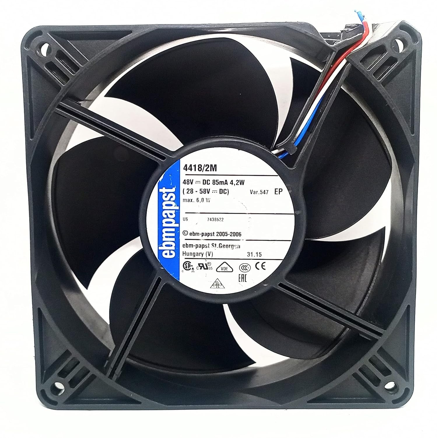 4418/2M Size 120X120X38mm DC48V 0.08A 3300 RPM Brushless Air Cooling Fan(Black)