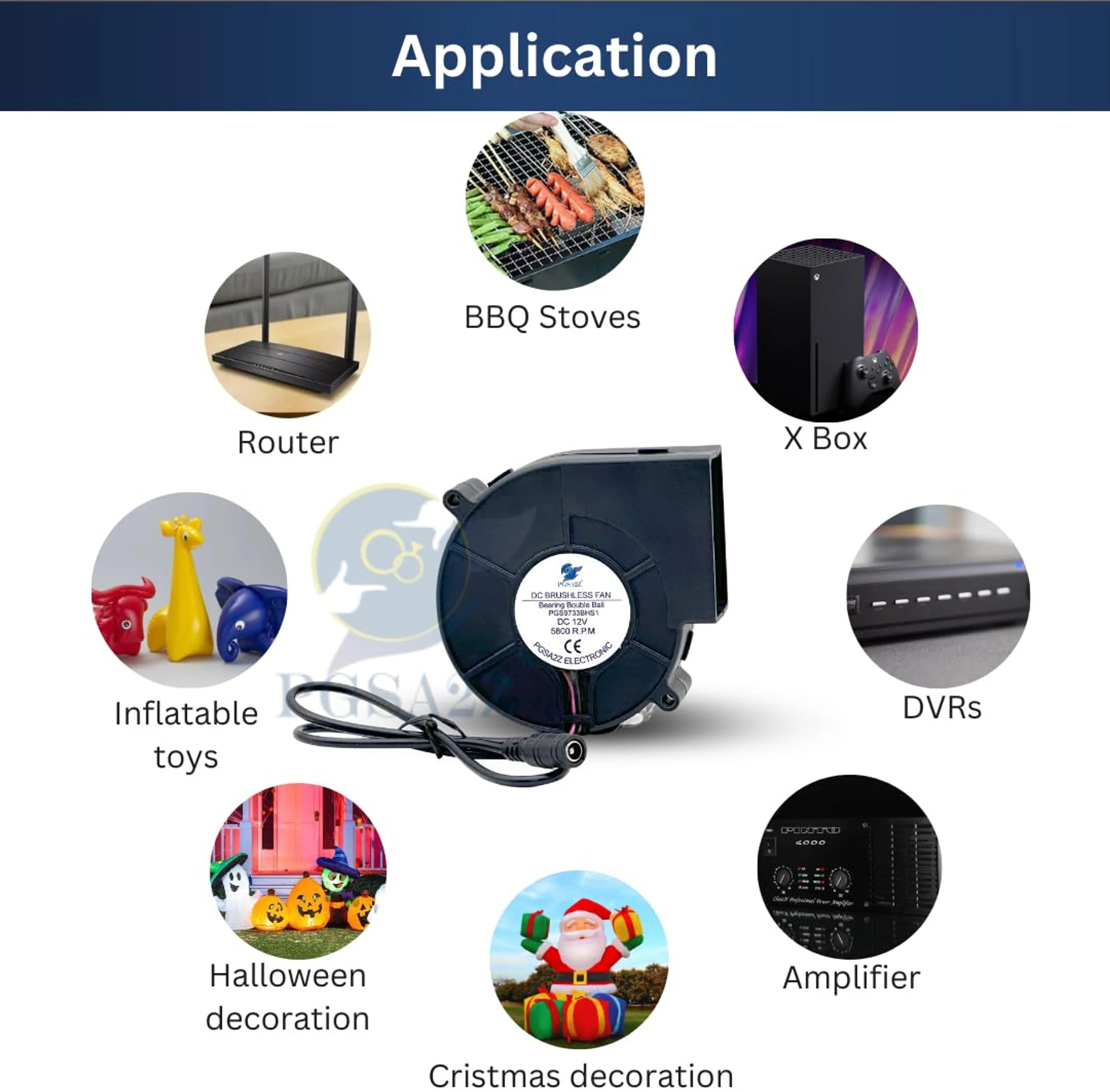 97mm High-Speed DC Blower Fan (5800 RPM) with Variable Speed Controller