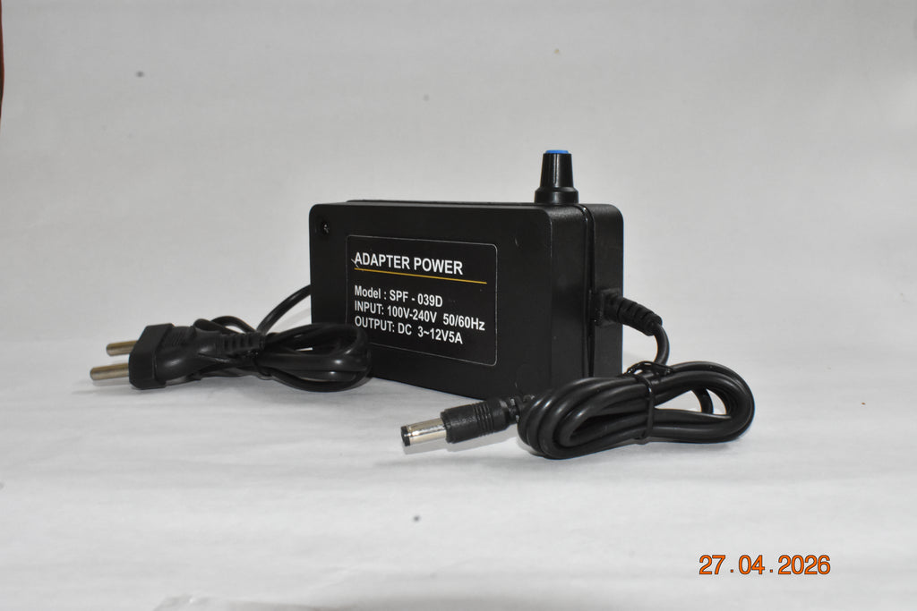 SHOPTRON 12V 3A DC Power Supply Adapter with Male Plug pin Connector (5.5mm x 2.5mm) Pack of 1pcs