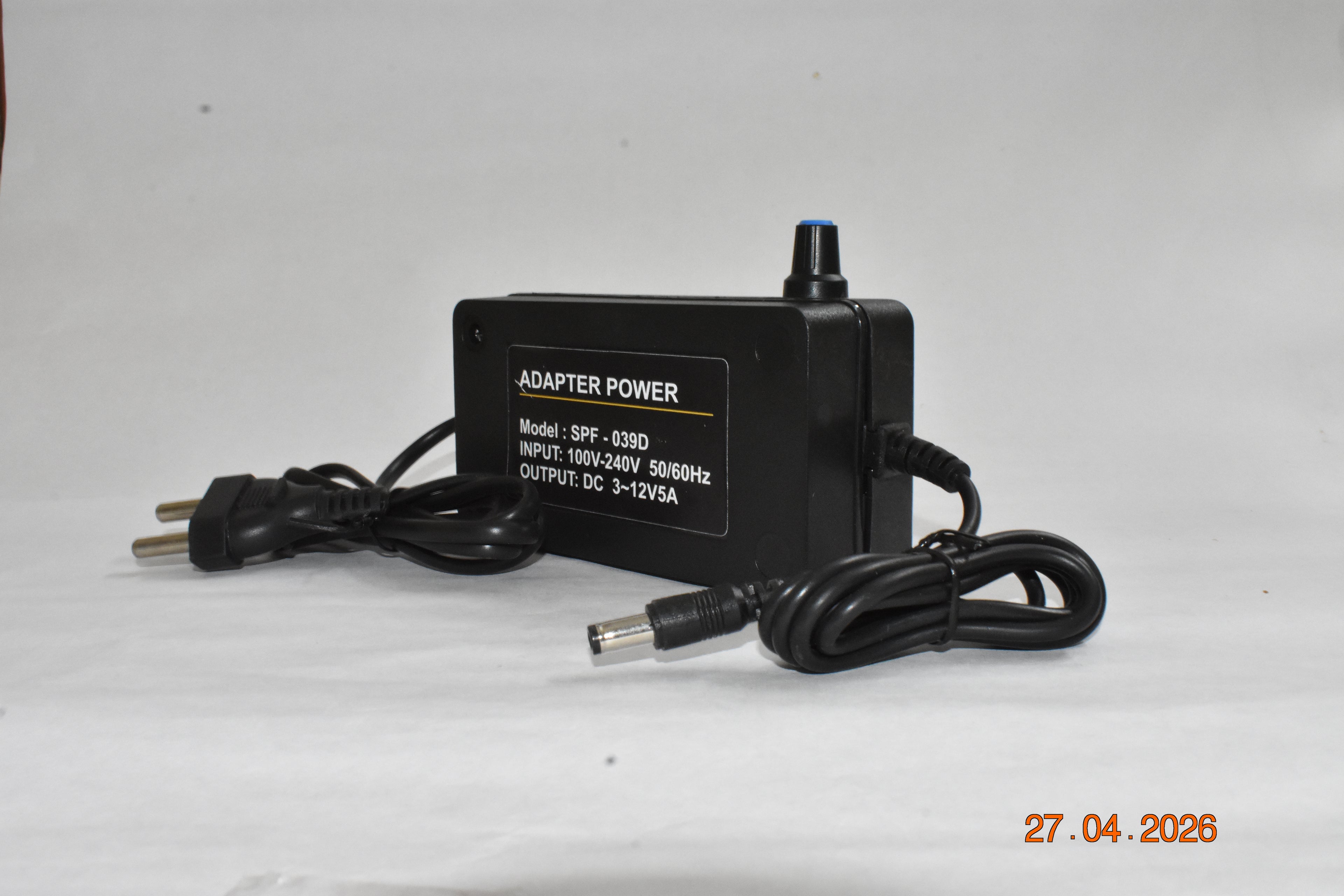 SHOPTRON 12V 3A DC Power Supply Adapter with Male Plug pin Connector (5.5mm x 2.5mm) Pack of 1pcs