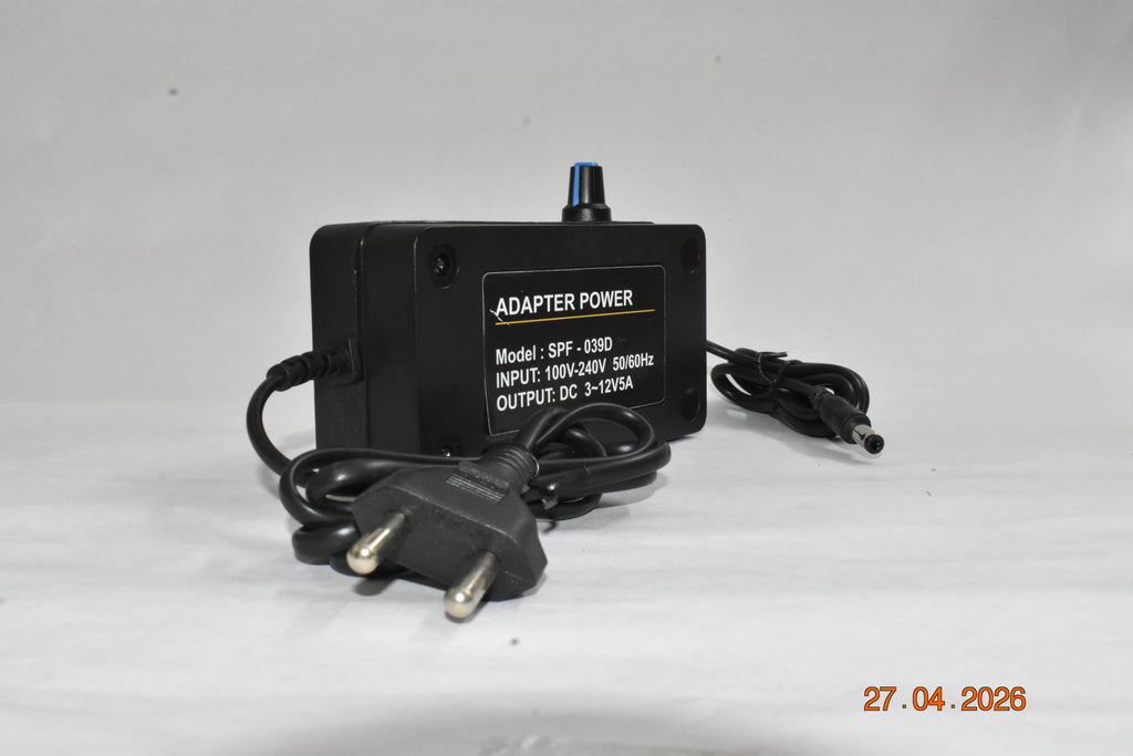 SHOPTRON 12V 3A DC Power Supply Adapter with Male Plug pin Connector (5.5mm x 2.5mm) Pack of 1pcs
