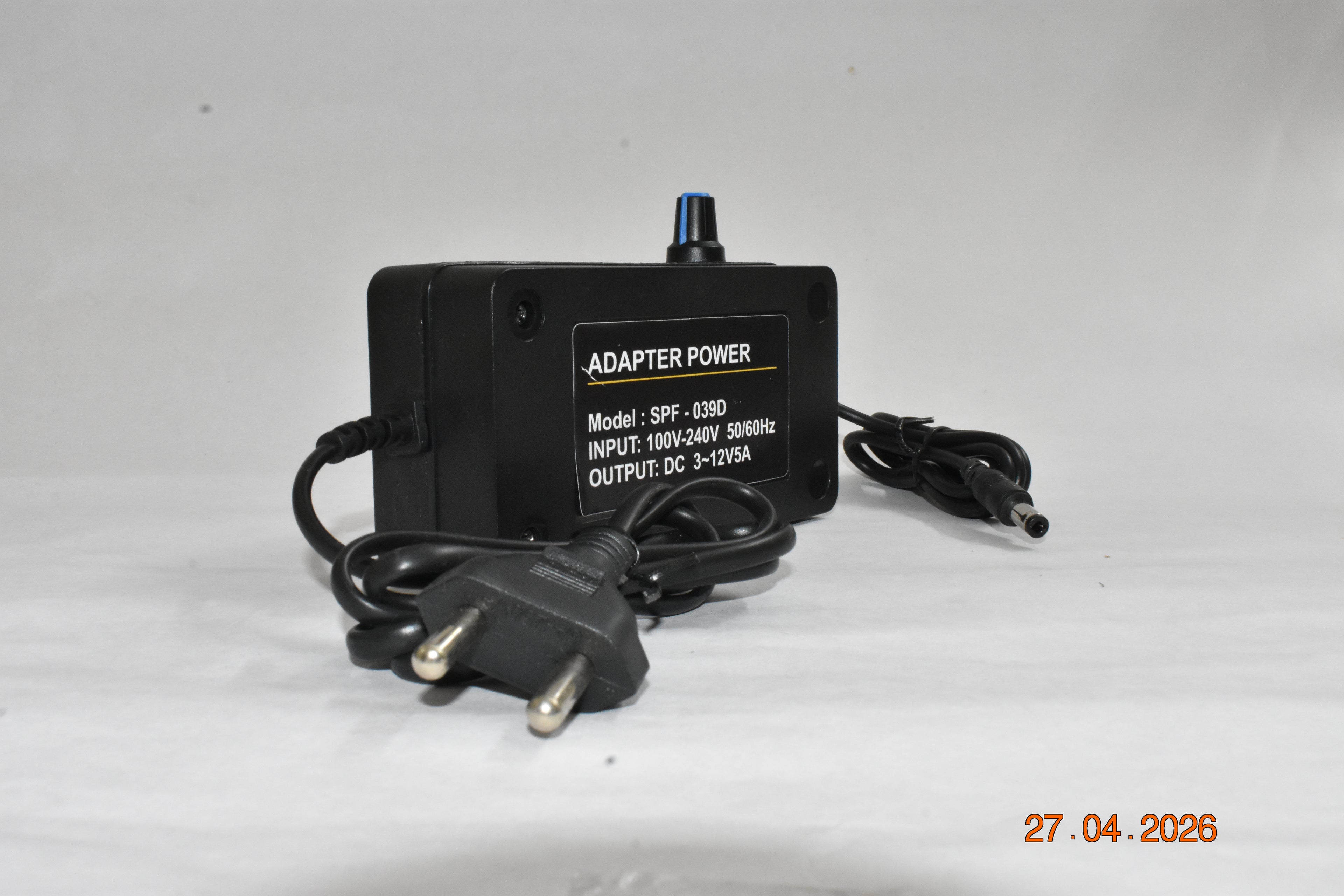 SHOPTRON 12V 3A DC Power Supply Adapter with Male Plug pin Connector (5.5mm x 2.5mm) Pack of 1pcs