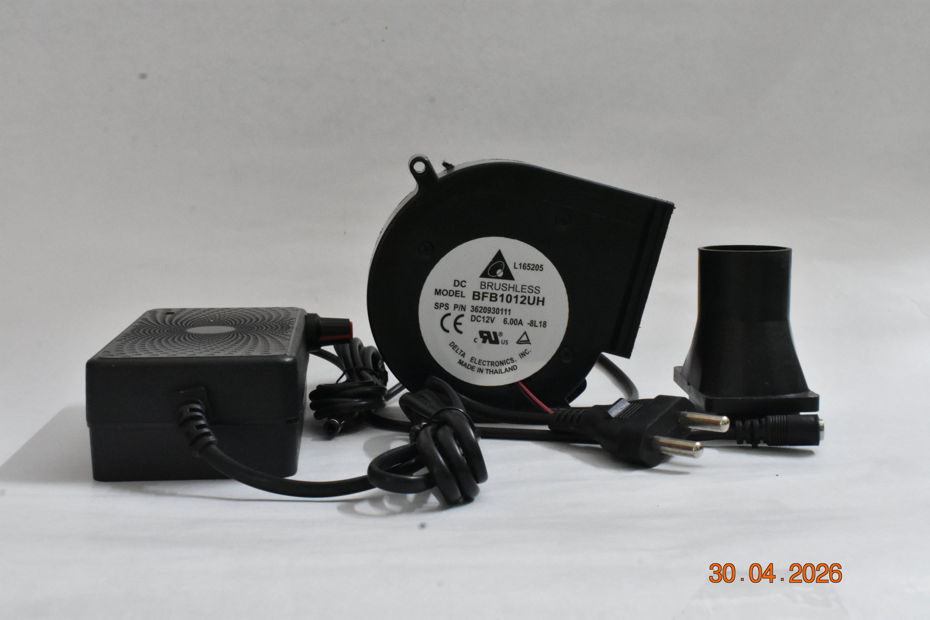 HIGH Speed DC 12V 6A BRUSHLESS Blower Fan KIT with Adjustable Power Adapter for BBQ, Diesel Furnace, Bhatti