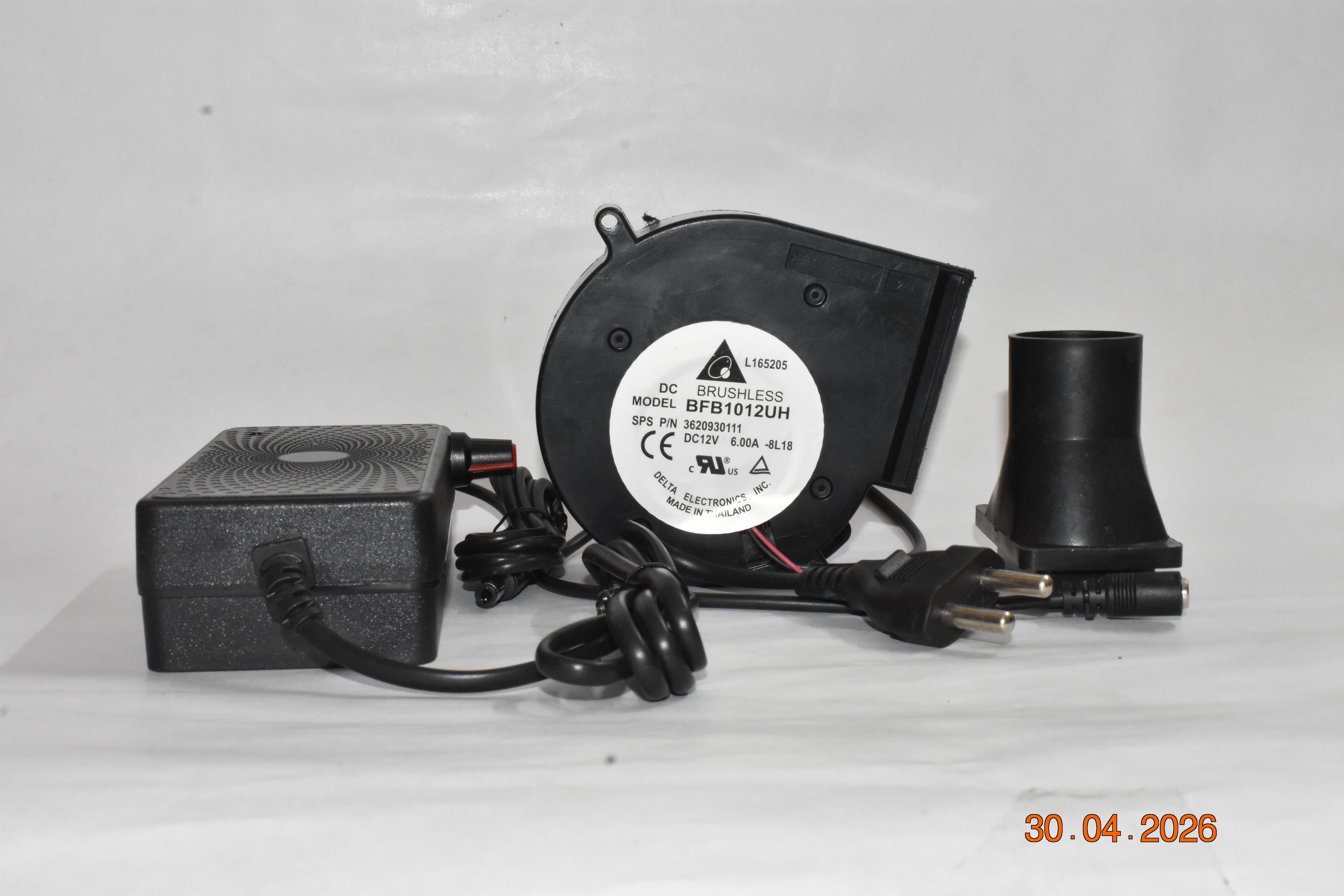 HIGH Speed DC 12V 6A BRUSHLESS Blower Fan KIT with Adjustable Power Adapter for BBQ, Diesel Furnace, Bhatti