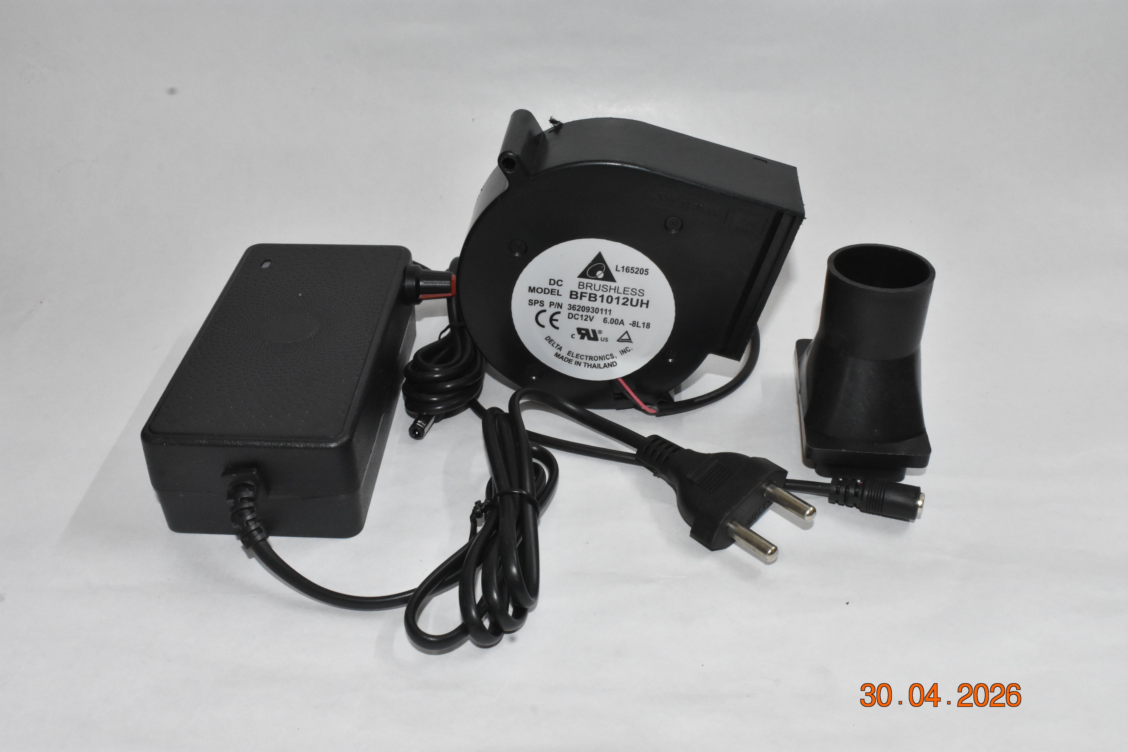 HIGH Speed DC 12V 6A BRUSHLESS Blower Fan KIT with Adjustable Power Adapter for BBQ, Diesel Furnace, Bhatti