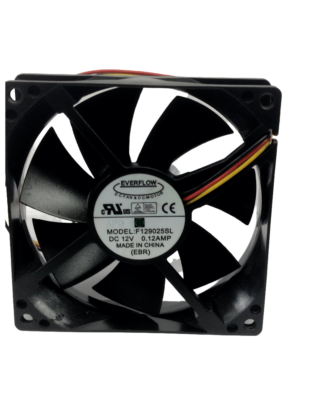 EVERFLOW F129025SL DC12V 0.12A SIZE 92*25MM Fluid Bearing Fan Cooler  (Black)